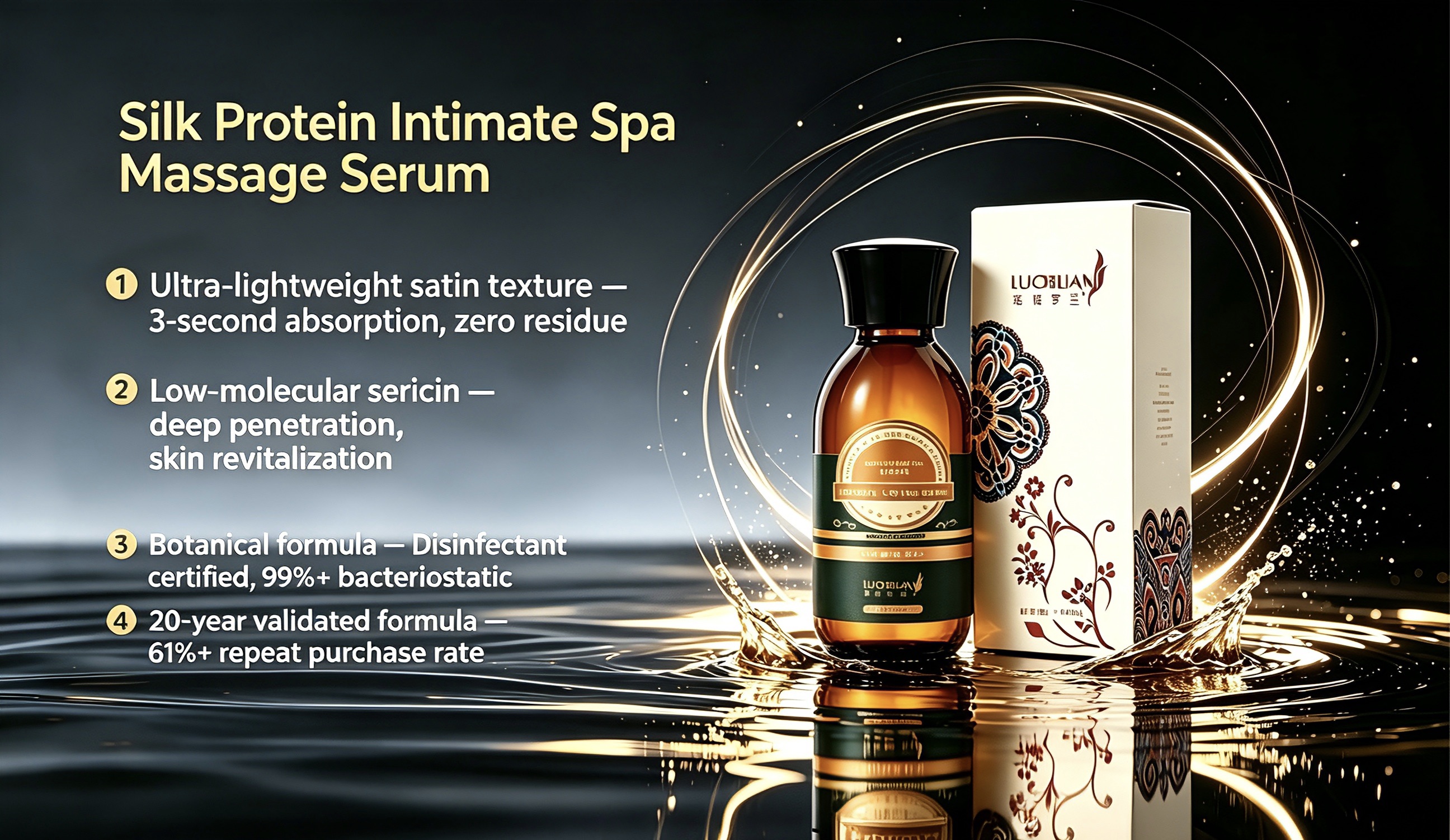 Silk Protein Intimate Spa Massage Serum OEM — postpartum mothers & maternity care target users